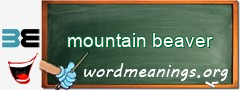 WordMeaning blackboard for mountain beaver